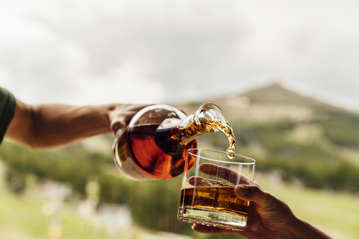 A pour of Fox & Oden in the mountains